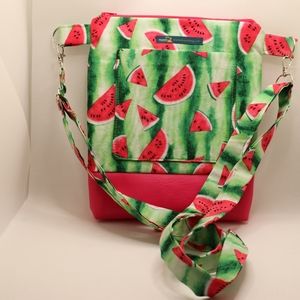 3in1 Shoulder Crossbody Backpack (handmade) "Watermelon Explosion"